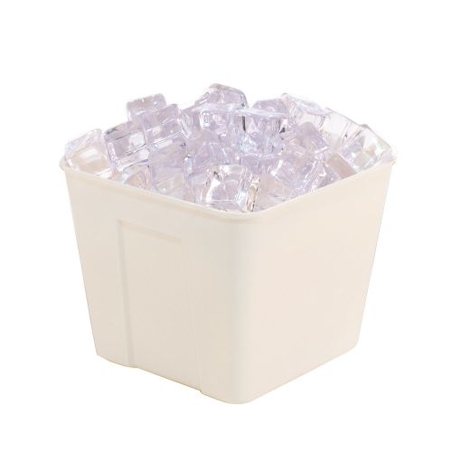 Essential 3 Quart Square Ice Bucket without Handles, Vanilla